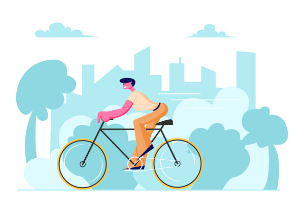 赛车在夏天的户外骑自行车的人健康自行车休闲