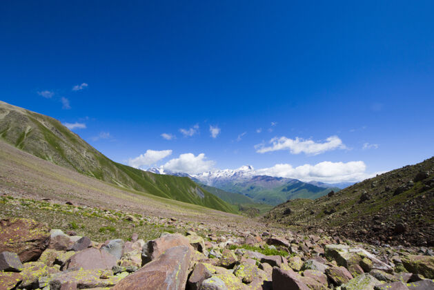 景观高山景观和高加索山脉卡兹贝吉景观天户外天空