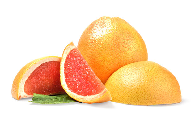 葡萄柚葡萄柚和白楔隔离多汁食物成熟