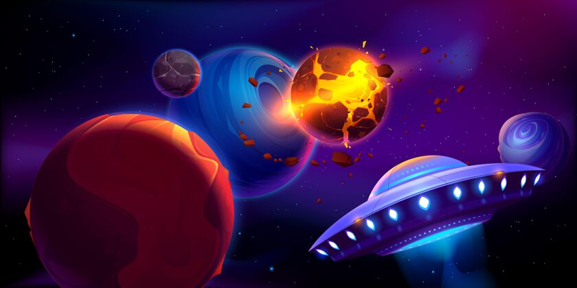 行星行星和小行星的太空插图宇宙宇宙插图不明飞行物