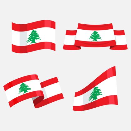 民族一套平面设计的黎巴嫩国旗套装黎巴嫩黎巴嫩