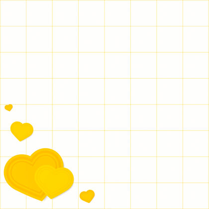 心脏心角边框格子图案黄色背景角落网格心脏背景