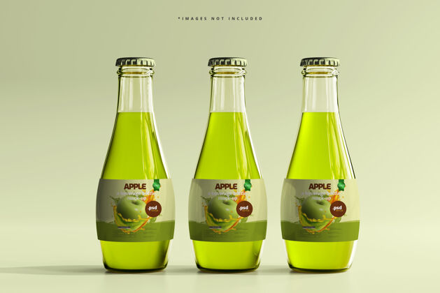 品牌玻璃饮料瓶模型模型苏打水水果