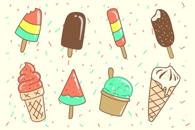 冰淇淋收藏手绘冰淇淋系列甜点手绘冰淇淋