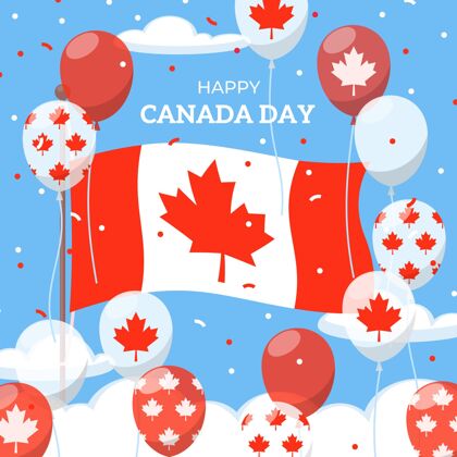 贺卡加拿大平日插画平面设计加拿大爱国