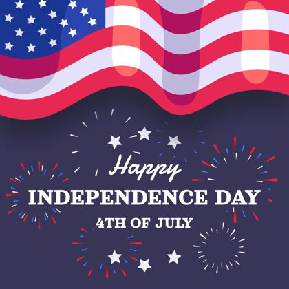 节日七月四日-独立日插画美国纪念活动