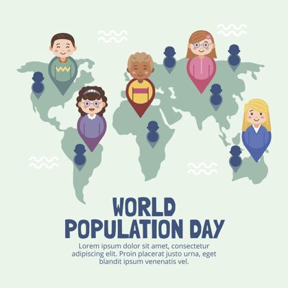 人口世界人口日插图问题世界全球人口