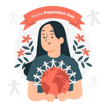 女人世界人口日概念图团结人类庆典