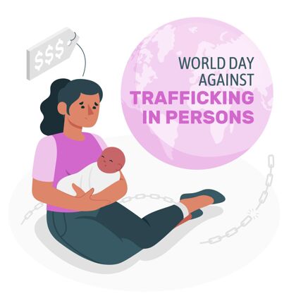 自由世界打击贩运人口日概念图受害者女人事件