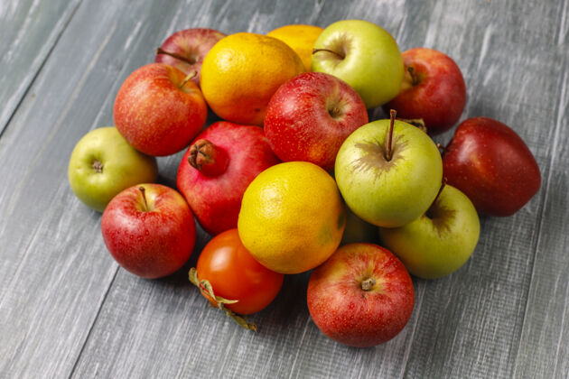 成熟有机秋季水果有机配料健康饮食