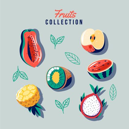美味手绘水果系列食品收藏水果包装