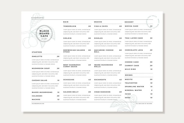 餐厅菜单有机平面乡村餐厅垂直菜单模板食客乡村小酒馆