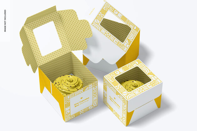 纸杯蛋糕盒一个纸杯蛋糕盒模型包装盒子面包房