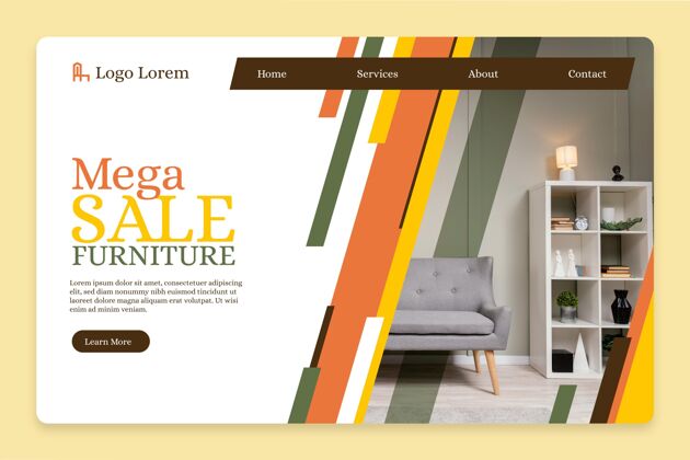 网页模板平面家具销售与照片登录页结算获取目标页