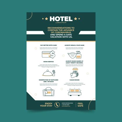 印刷品酒店冠状病毒预防海报模板危险海报病毒