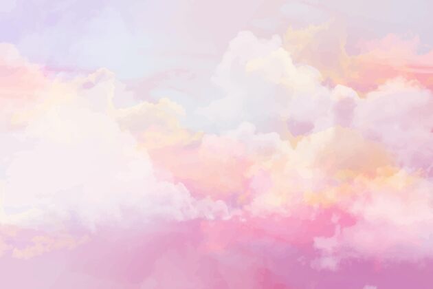 水彩背景手绘水彩粉彩天空背景粉彩手绘水彩