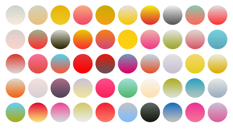 主题一大套充满活力的彩色渐变充满活力用户界面包装