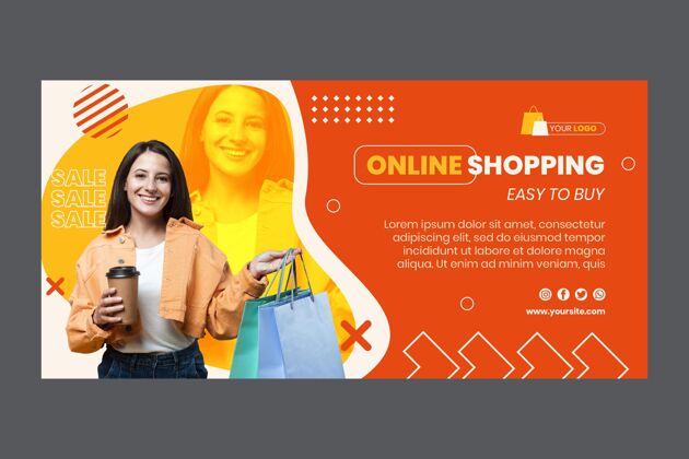市场网上购物横幅模板互联网购物电子商务