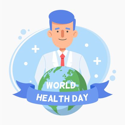 世界卫生日平面世界卫生日庆祝插画健康国际健康专家