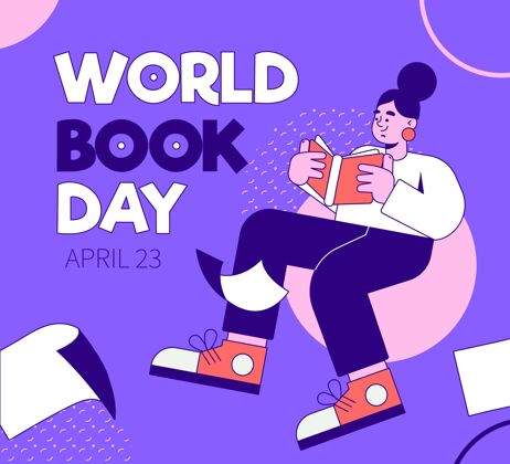 故事有机平面世界图书日插画庆典世界图书和版权日世界图书日