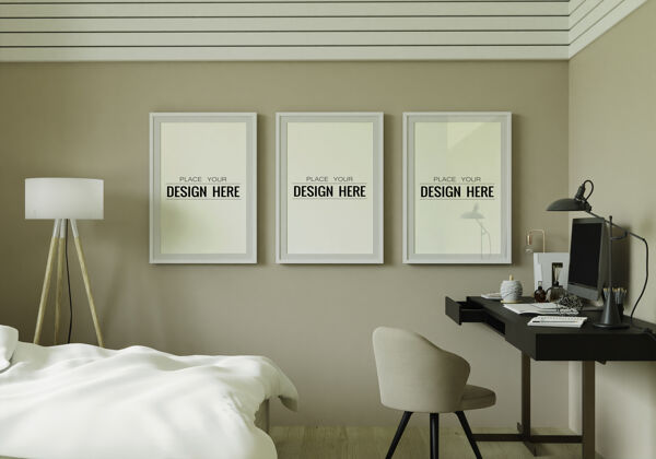 公寓海报框架模型室内卧室客厅装饰房间