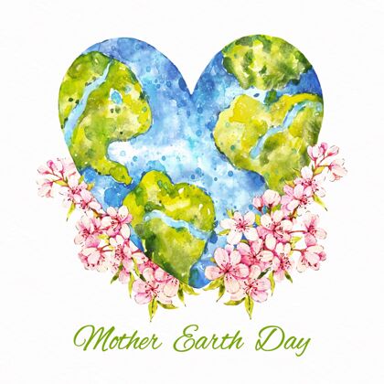 地球母亲节水彩画地球母亲节地球母亲地球事件