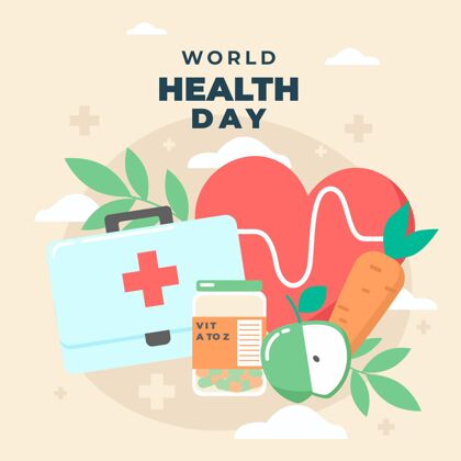 世界卫生日世界卫生日心脏和急救箱插图急救箱国际插图