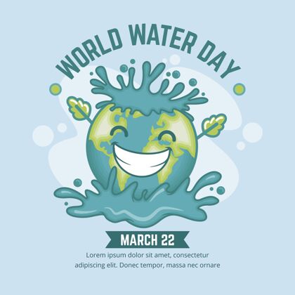 环境平面详细的世界水日插图3月22日资源自然