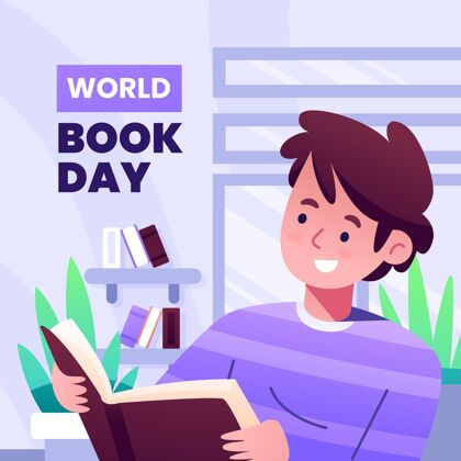 卷梯度世界图书日插图与人读书世界读书日插图人