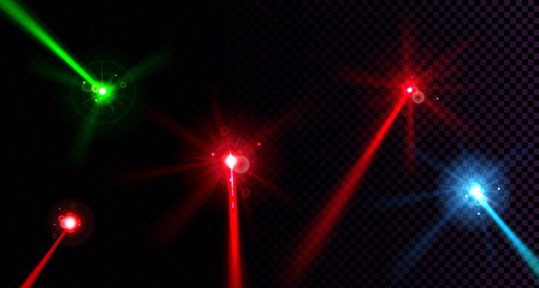 科学激光束设置在透明板上效果俱乐部聚光灯
