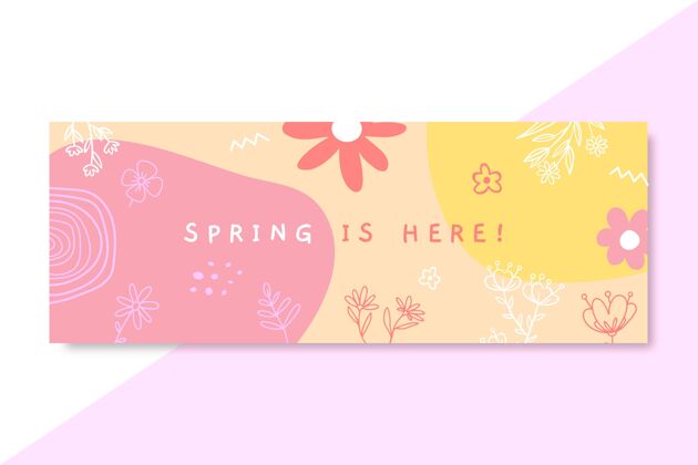 脸书涂鸦丰富多彩的春季facebook封面开花花花