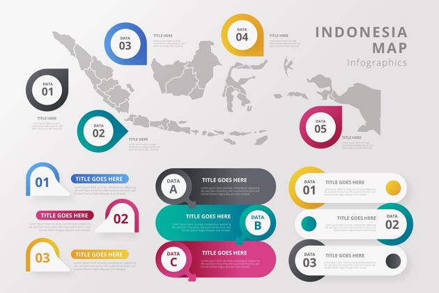 市场营销梯度印尼地图信息图形模板模板图形信息