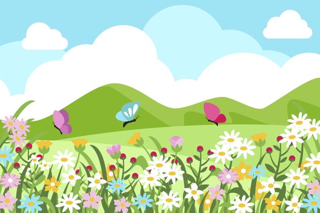 季节平面设计春季壁纸春季背景花卉平面设计