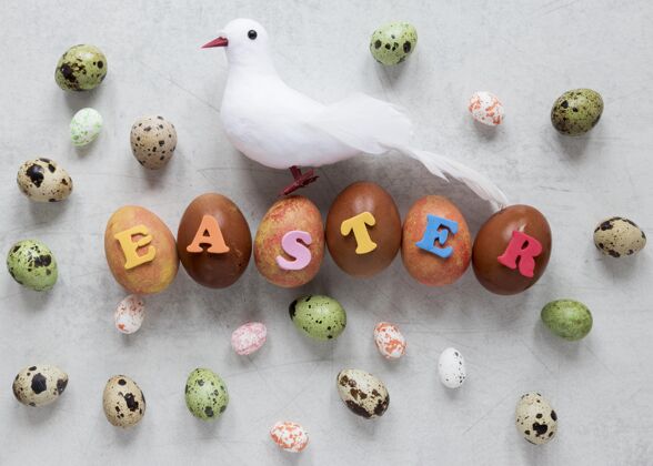 节日彩蛋和装饰鸽装饰复活节彩蛋活动
