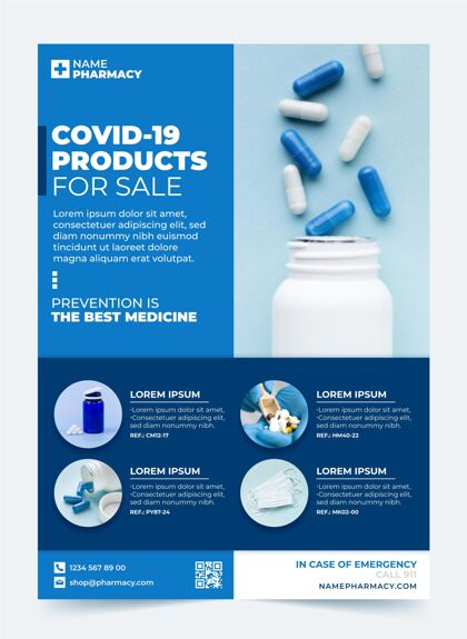预防冠状病毒医疗产品传单模板与照片冠状病毒健康产品