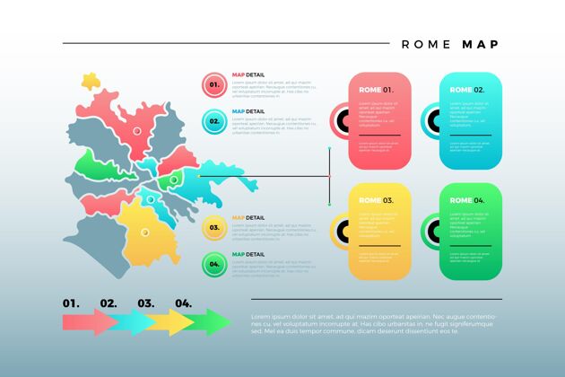 罗马罗马地图信息图图表主题模板
