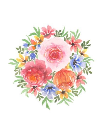 花卉手工水彩花卉艺术设置花卉手绘