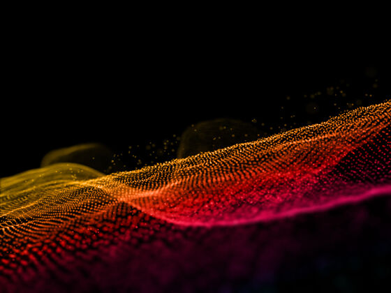 技术彩虹抽象流动粒子的三维渲染技术移动抽象