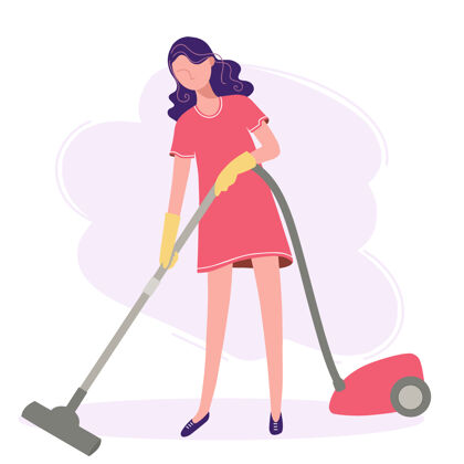 清洁女人在打扫房子客房部女人室内