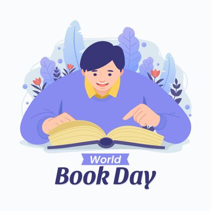 世界图书日平面世界图书日插画平面小说庆典
