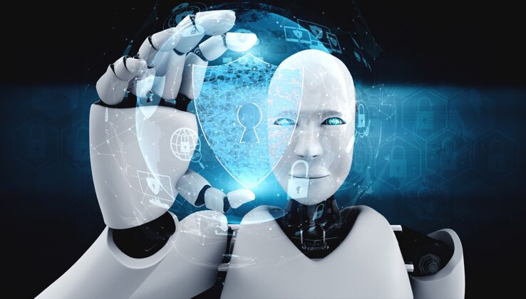 电子人Ai机器人利用网络安全保护信息隐私计算机人工智能安全