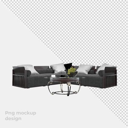 办公室沙发椅的三维渲染装饰家具椅子三维渲染