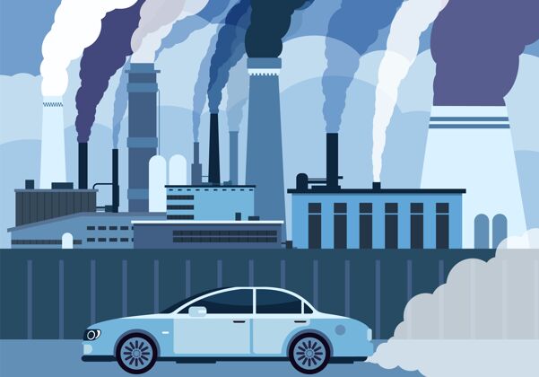 气体汽车空气污染汽车还有在城市里冒烟的工厂工业烟雾燃料