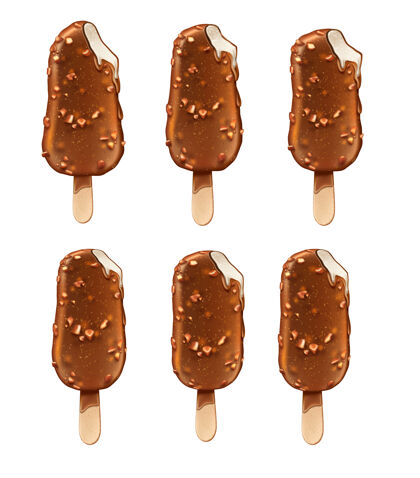 甜点现实冰棒巧克力釉面冰淇淋木棍插图食物巧克力美食