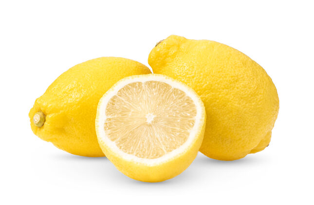 健康白底柠檬活力素食水果