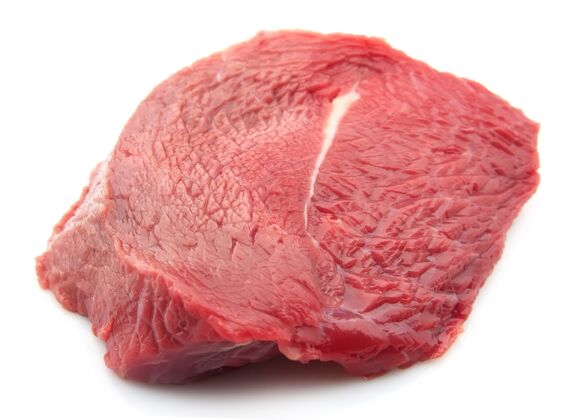 蛋白质白色背景上的生肉饮食新鲜肉