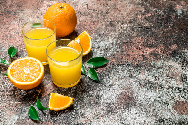 柑橘一杯鲜橙子里的橙汁有机提神多汁