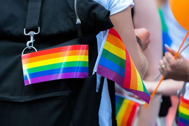 同性恋旗帜小彩虹旗支持同性恋活动的同性恋社区旗帜挥手自由