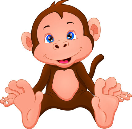 猴子可爱的猴子卡通漫画野生动物黑猩猩