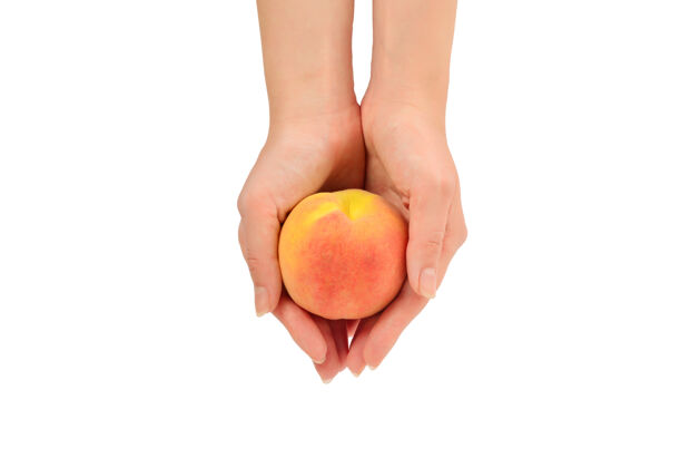 饮食桃子在女人手上就白了有机柑橘多汁